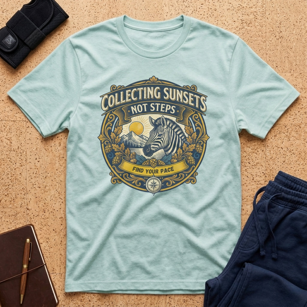 Collecting Sunsets Not Steps | Find Your Pace Tee